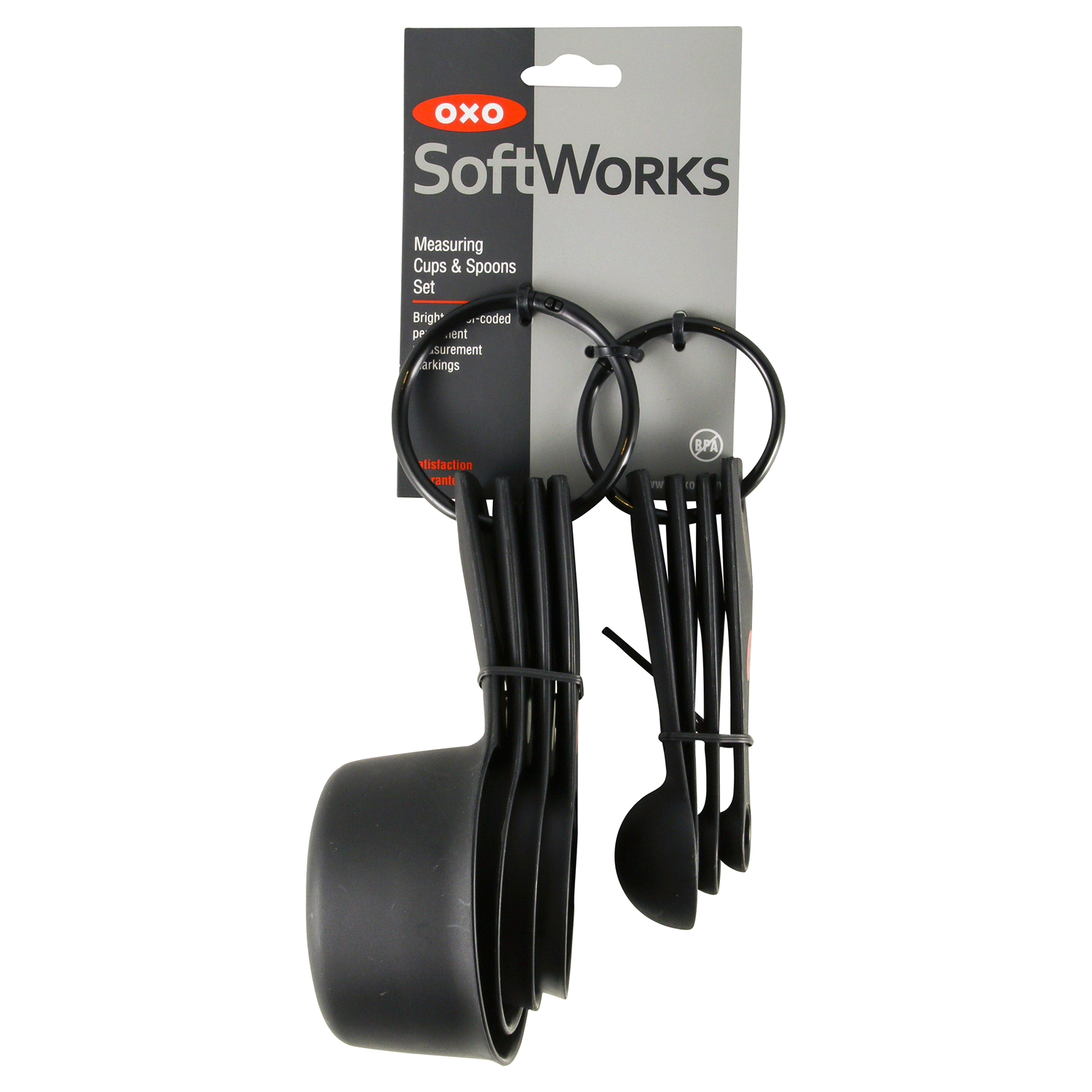 slide 1 of 2, Oxo Softworks Measuring Cups & Spoons Set - Black, 8 ct