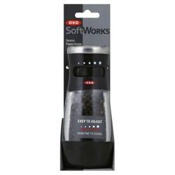OXO Soft Works Ceramic Pepper Grinder - Black/Clear