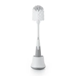OXO TOT Bottle Brush with Bristled Cleaner & Stand - Gray