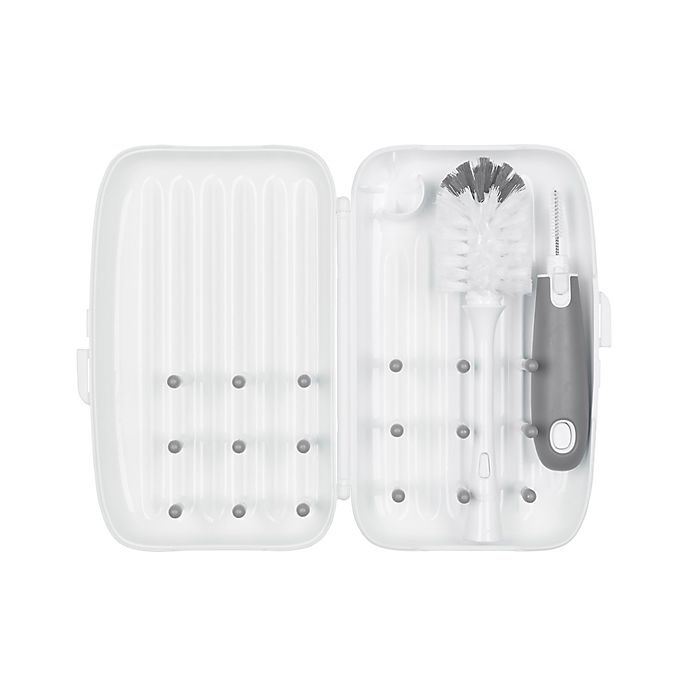 slide 5 of 10, OXO Tot On-The-Go Drying Rack with Bottle Brush - Gray, 1 ct
