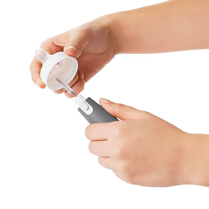 slide 4 of 10, OXO Tot On-The-Go Drying Rack with Bottle Brush - Gray, 1 ct