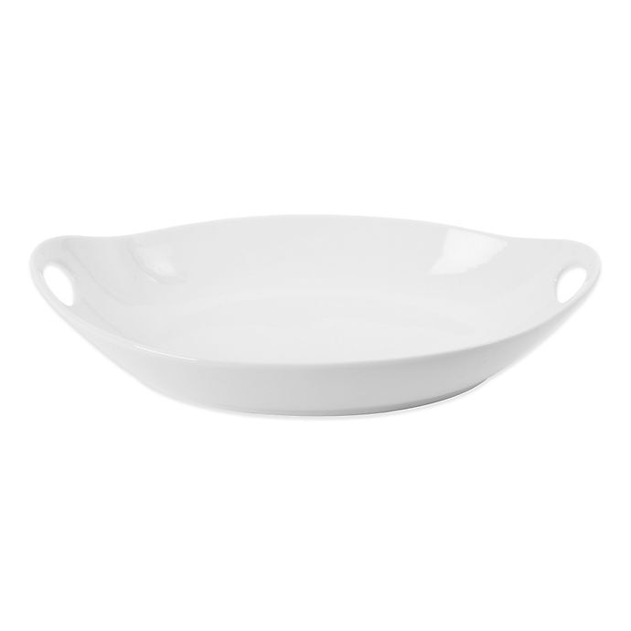 slide 1 of 1, Everyday White by Fitz and Floyd Handled Oval Serving Bowl, 1 ct