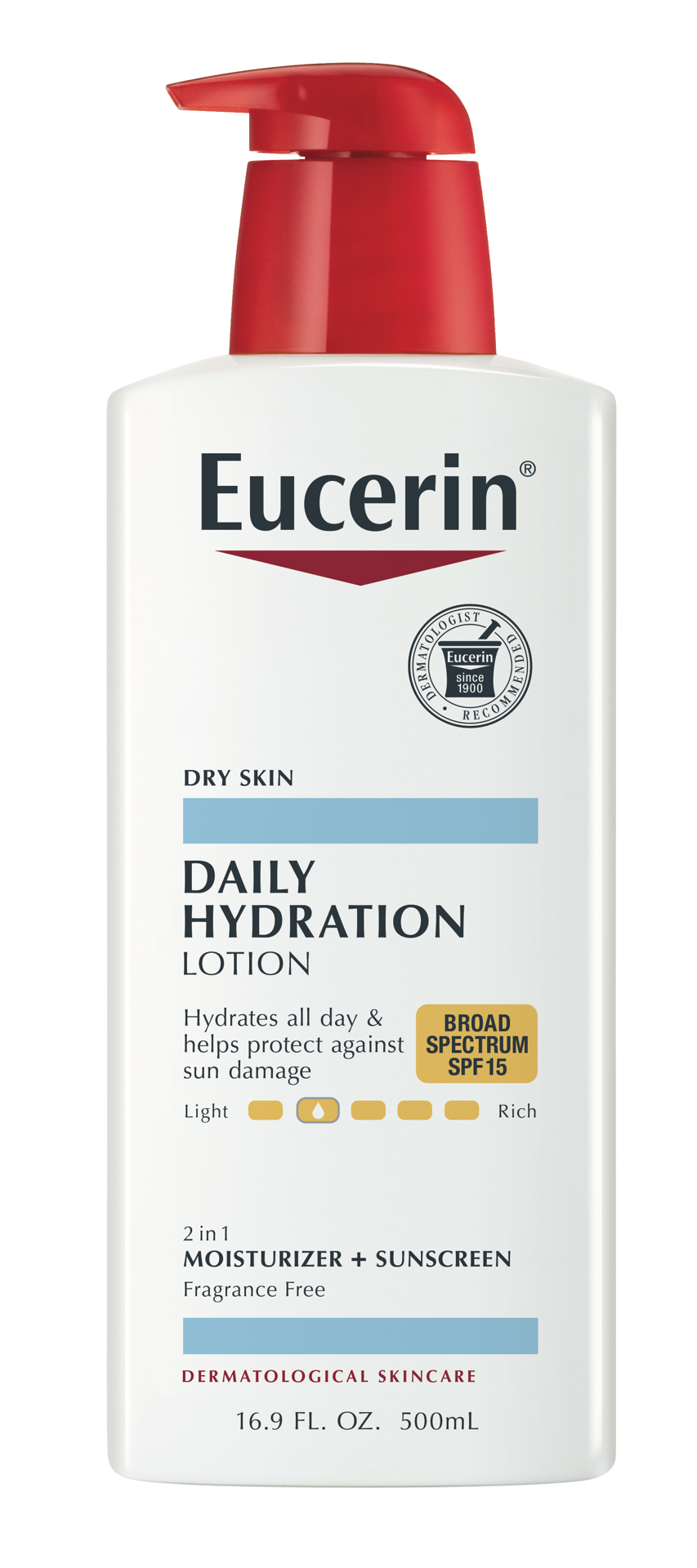 slide 1 of 10, Eucerin Daily Hydration Broad Spectrum SPF 15 Body Lotion 16.9 fl. oz. Pump, 16.9 fl oz