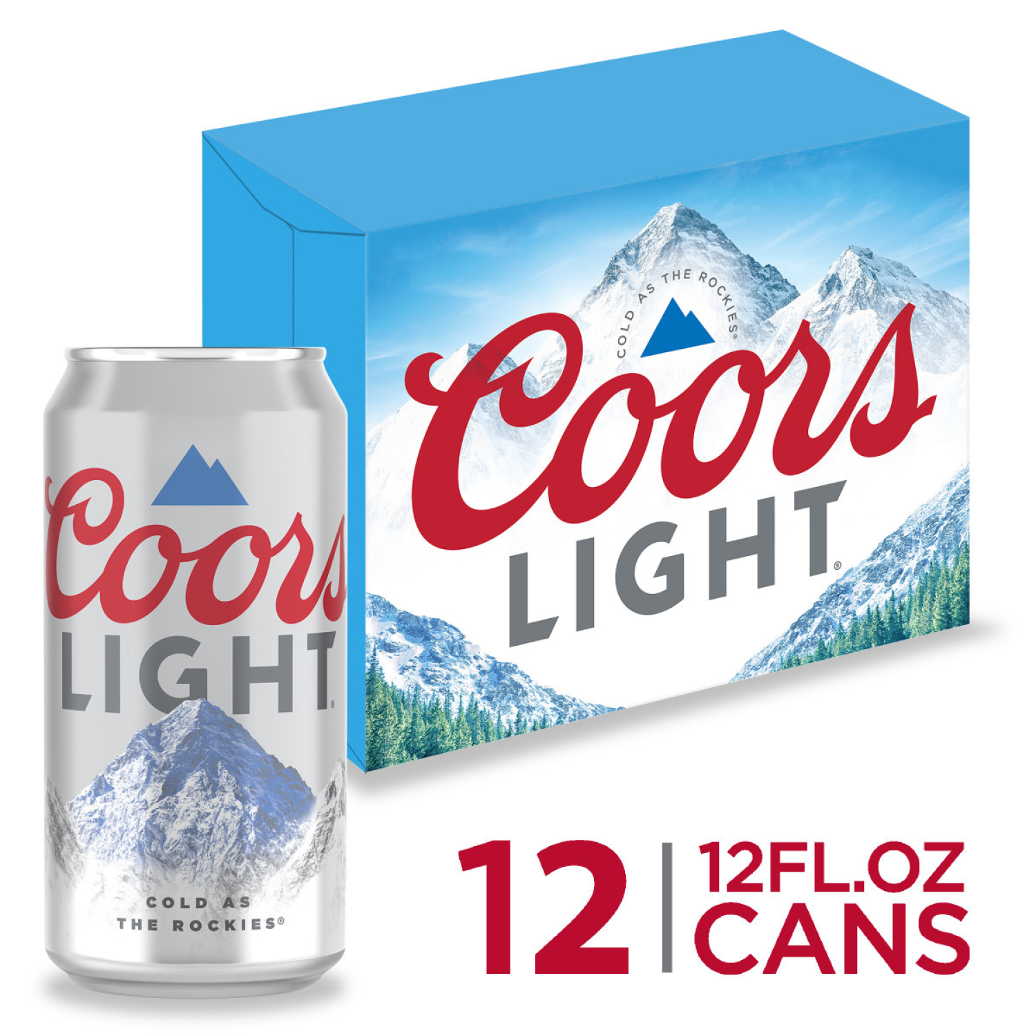 slide 1 of 4, Coors American-style Light Lager Beer, 12 oz