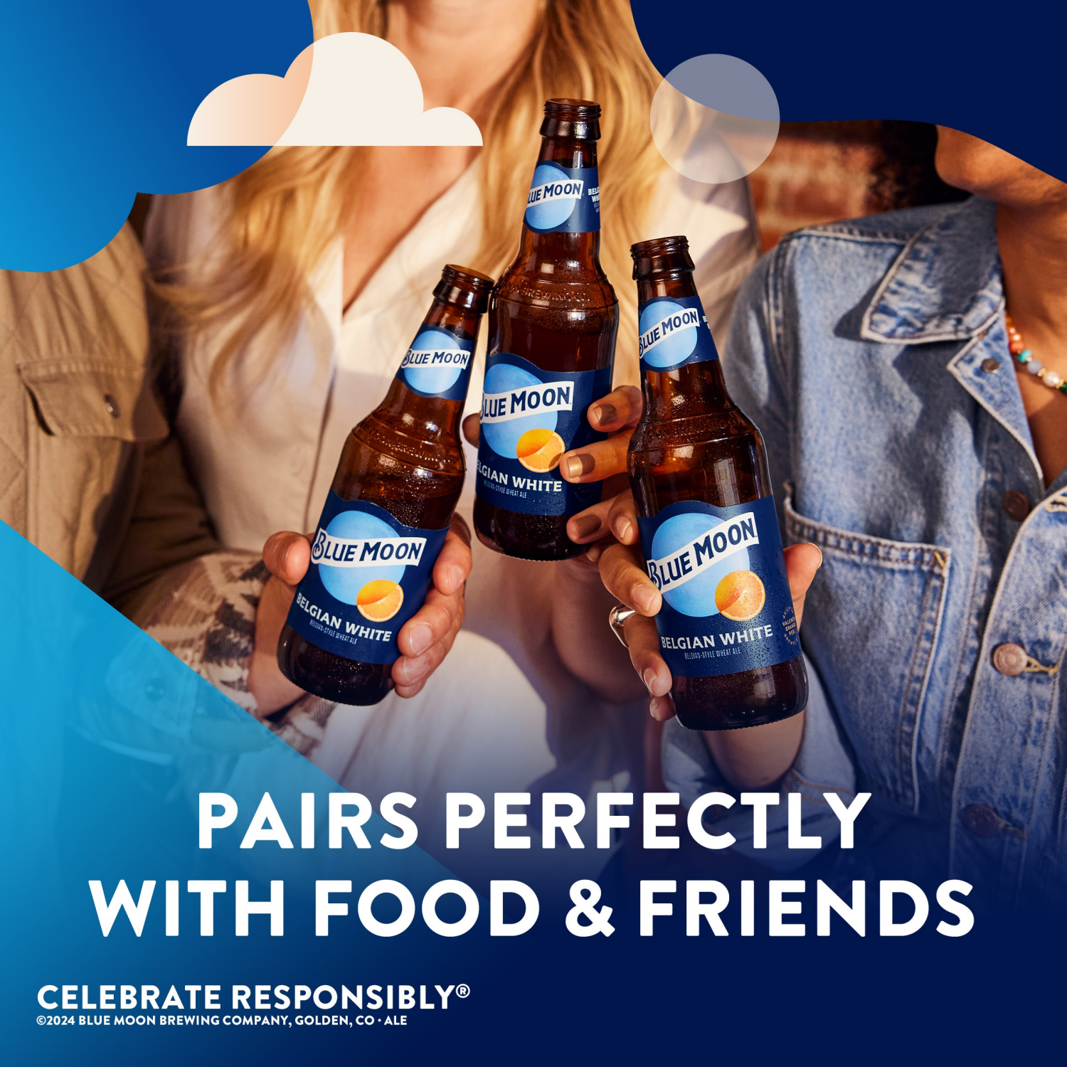 slide 4 of 7, Blue Moon Belgian White Wheat Ale, 5.4% ABV, 12-pack 12-oz. beer bottles, 12 ct; 12 oz