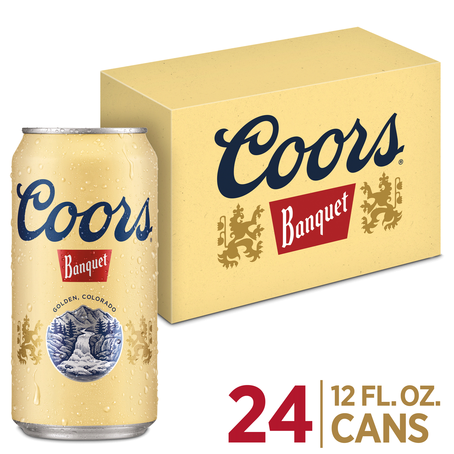 slide 1 of 3, Coors Banquet American Lager Beer, 24 ct; 12 fl oz