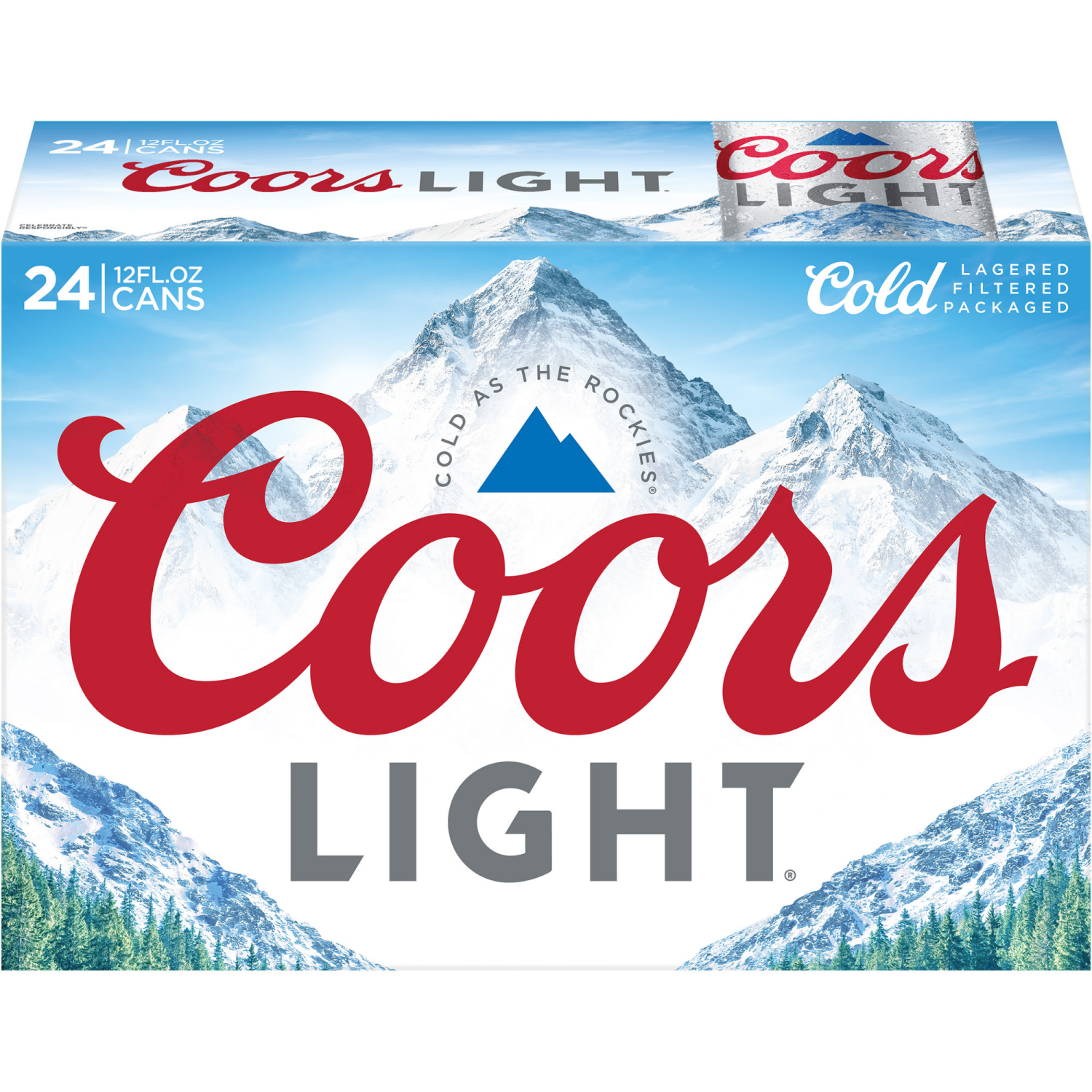 slide 1 of 2, Coors American Light Lager Beer, 4.2% ABV, 24-pack, 12-oz. beer cans, 24 oz