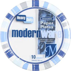 Modernware 10.06 Inches Heavy Duty Paper Plates, 10 ea