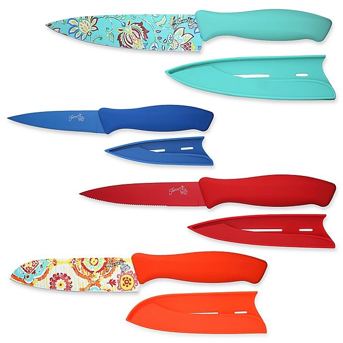 slide 1 of 2, Fiesta Decal Knife Set, 8 ct