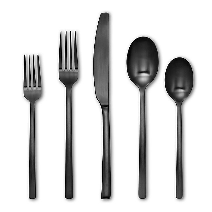 slide 1 of 2, Cambridge Silversmiths Beacon Flatware Set - Black, 20 ct