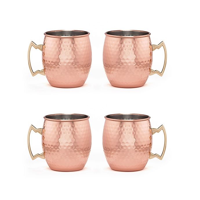 slide 2 of 4, Cambridge Silversmiths Hammered Moscow Mule Mug Set - Copper, 4 ct