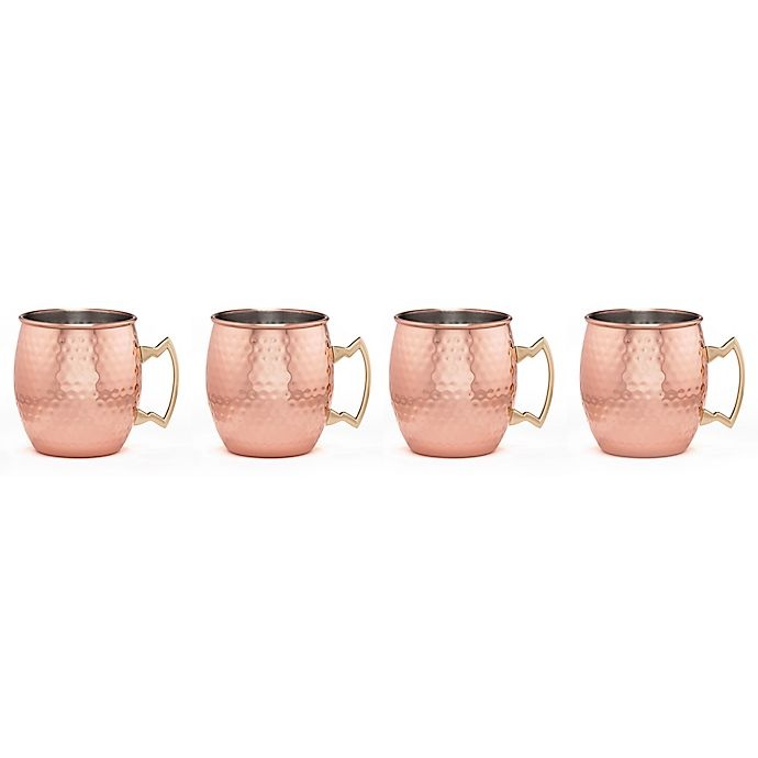 slide 3 of 4, Cambridge Silversmiths Hammered Moscow Mule Mug Set - Copper, 4 ct