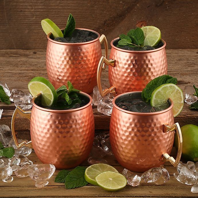 slide 4 of 4, Cambridge Silversmiths Hammered Moscow Mule Mug Set - Copper, 4 ct