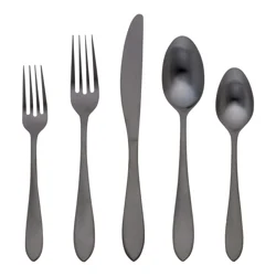 Cambridge Silversmiths Delia Black Matte 20-Piece Flatware Set
