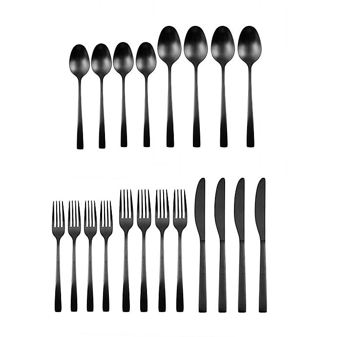 slide 2 of 4, Fiesta Spark Black Flatware Set, 20 ct