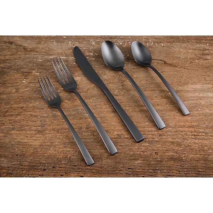 slide 3 of 4, Fiesta Spark Black Flatware Set, 20 ct