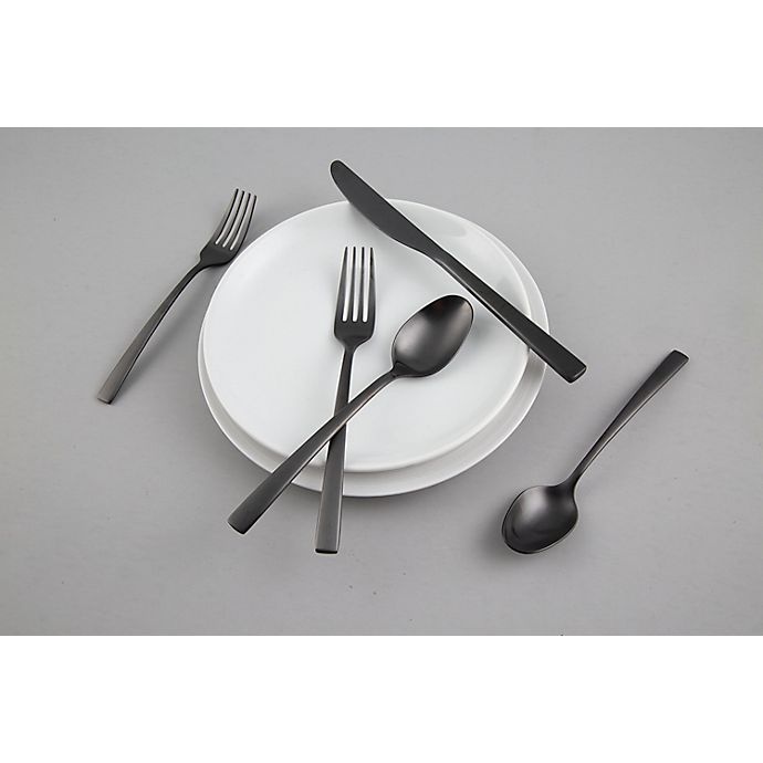 slide 4 of 4, Fiesta Spark Black Flatware Set, 20 ct