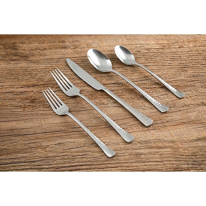 slide 3 of 4, Cambridge Silversmiths Raegan Hammer Mirror Flatware Set, 20 ct