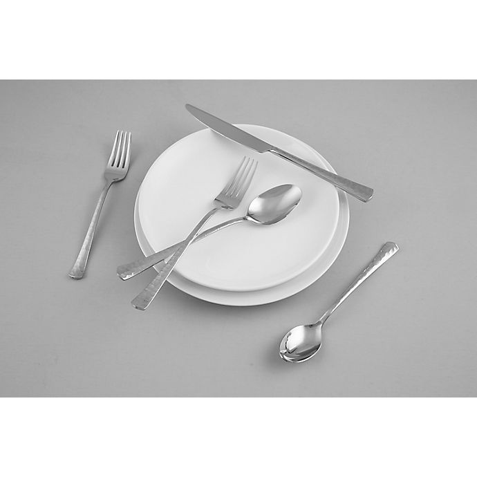 slide 4 of 4, Cambridge Silversmiths Raegan Hammer Mirror Flatware Set, 20 ct