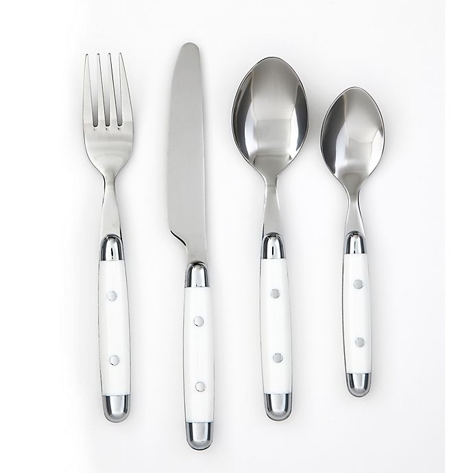 slide 1 of 1, Cambridge Jubilee Flatware Set - White, 16 ct