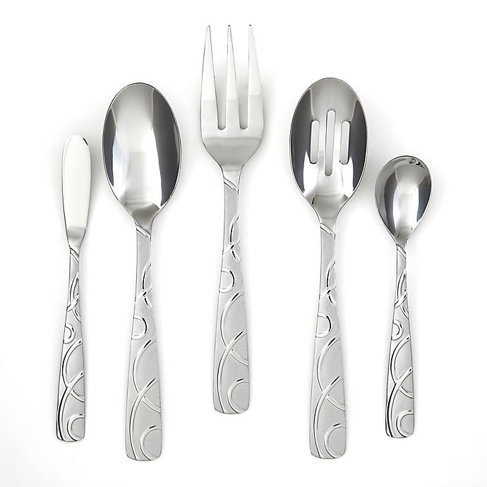slide 4 of 5, Cambridge Silversmiths Conquest Sand Flatware Set with Buffet, 45 ct