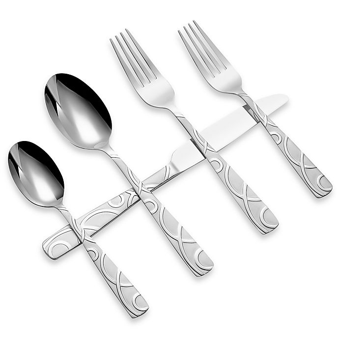 slide 1 of 5, Cambridge Silversmiths Conquest Sand Flatware Set with Buffet, 45 ct