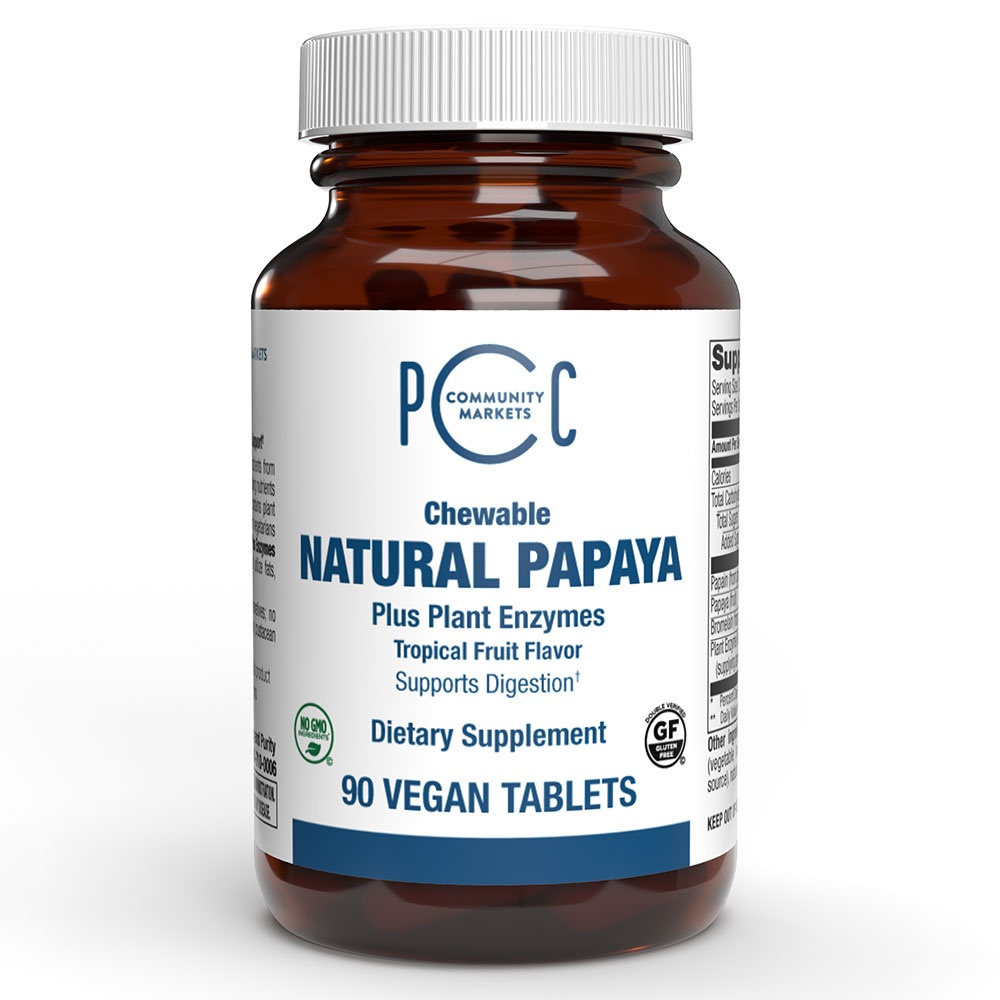 slide 1 of 1, PCC Chewable Papaya Enzymes (Chewables), 90 ct