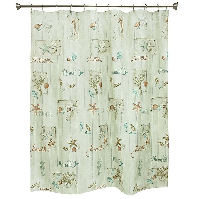 slide 2 of 2, Bacova Ocean Treasures Shower Curtain - Beige/Coral, 1 ct