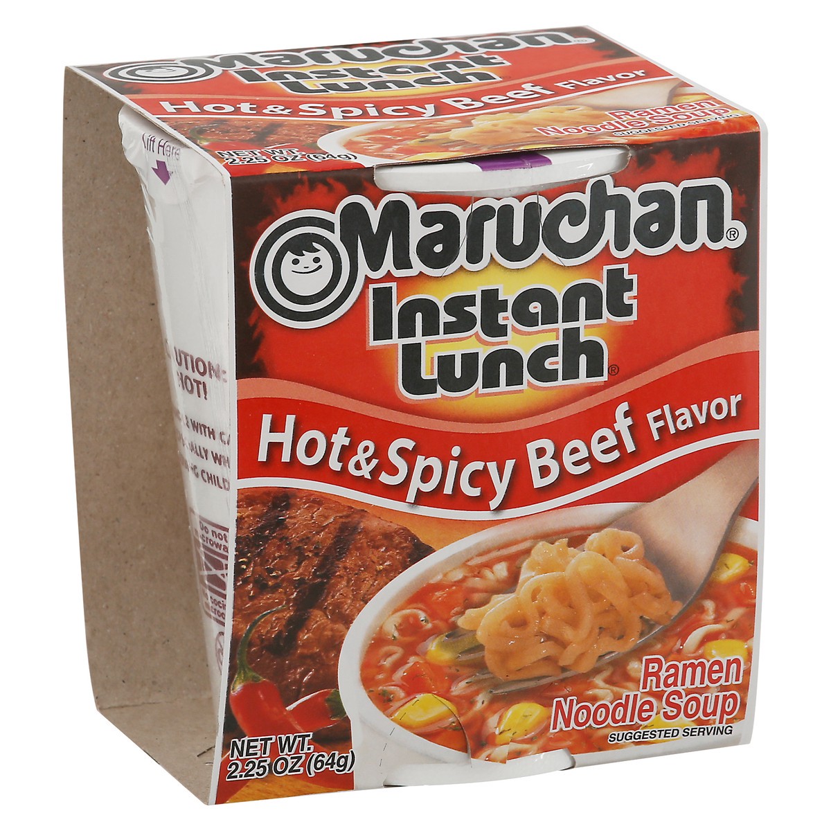 slide 2 of 9, Maruchan Instant Lunch Hot & Spicy Beef Flavor Ramen Noodle Soup, 2.25 oz
