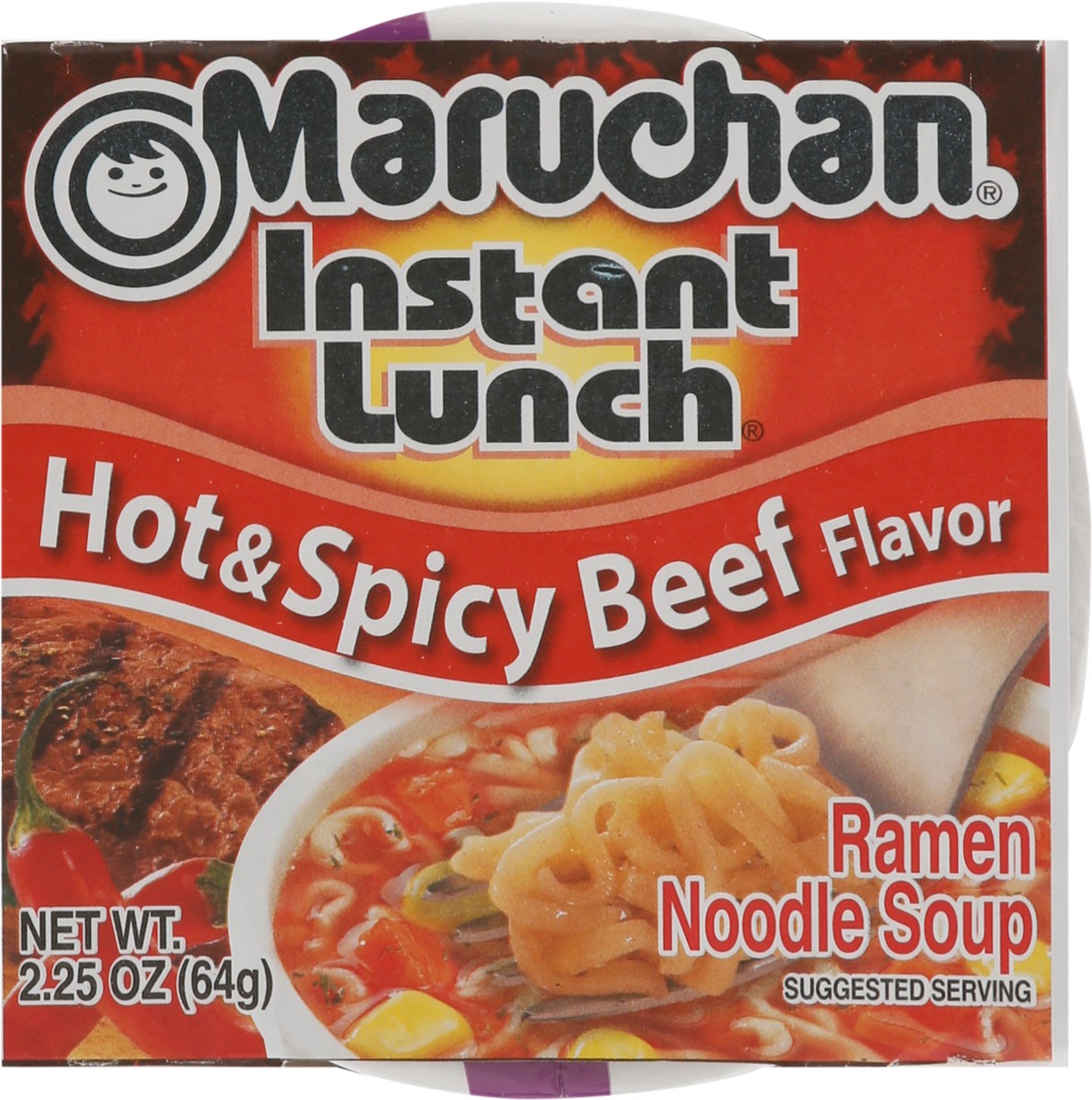 slide 9 of 9, Maruchan Instant Lunch Hot & Spicy Beef Flavor Ramen Noodle Soup, 2.25 oz