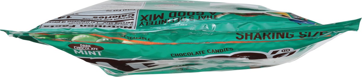 slide 5 of 13, M&M's Mint Dark Chocolate Candy, Sharing Size, 9 oz Resealable Bag, 9 oz