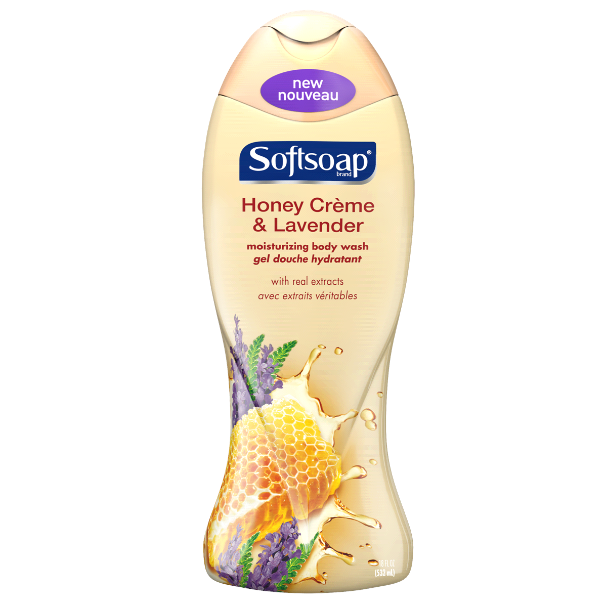 slide 1 of 2, Softsoap Body Wash Moisturizing Honey Creme & Lavender, 18 fl oz