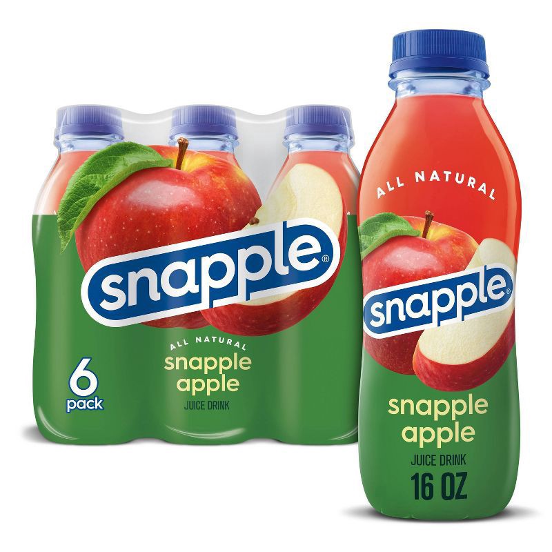 slide 1 of 49, Snapple Apple Glass Bottles, 6 ct; 16 fl oz