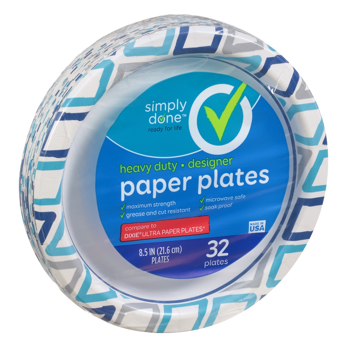 slide 9 of 9, Simply Done Designer Heavy Duty Paper Plates 32 ea, 32 ct