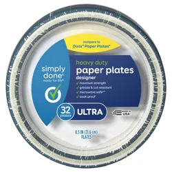 Simply Done Ultra Heavy Duty Designer Paper Plates 32 ea