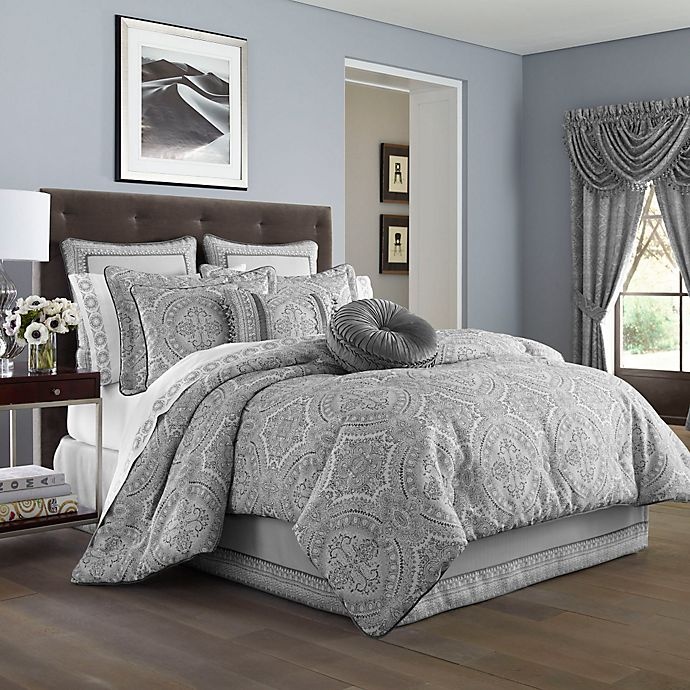 slide 1 of 1, J. Queen New York Colette Queen Comforter Set - Silver, 1 ct