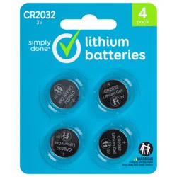 Simply Done CR2032 3V Lithium Batteries 4 ea