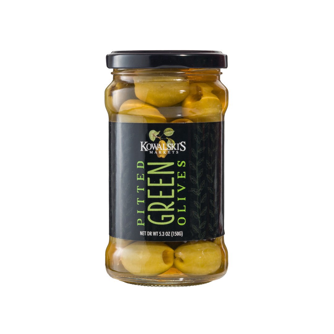 slide 1 of 1, Kowalski's Green Pitted Olives, 5.3 oz