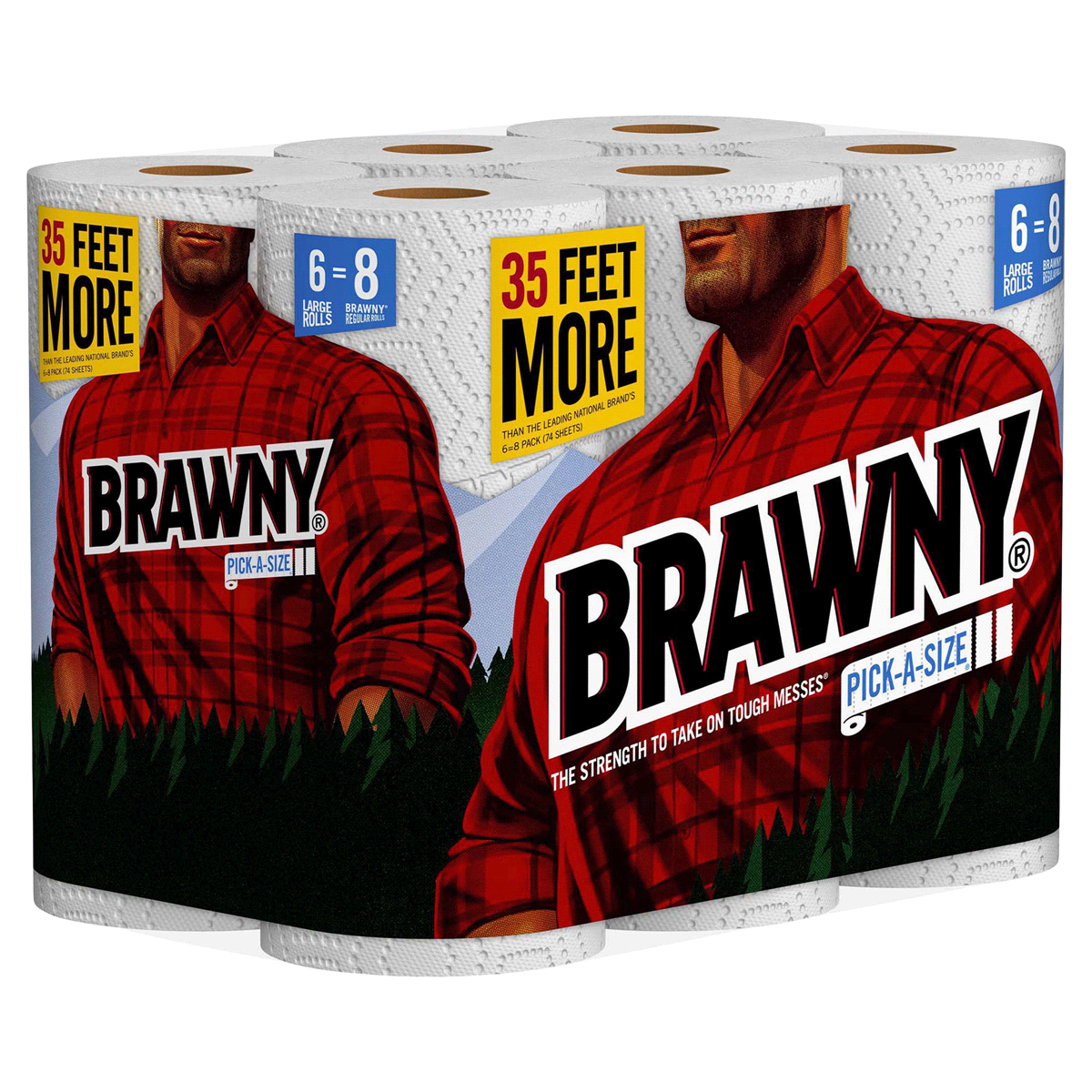 slide 8 of 8, Brawny Pickasize White Large Paper Towels, 6 ct