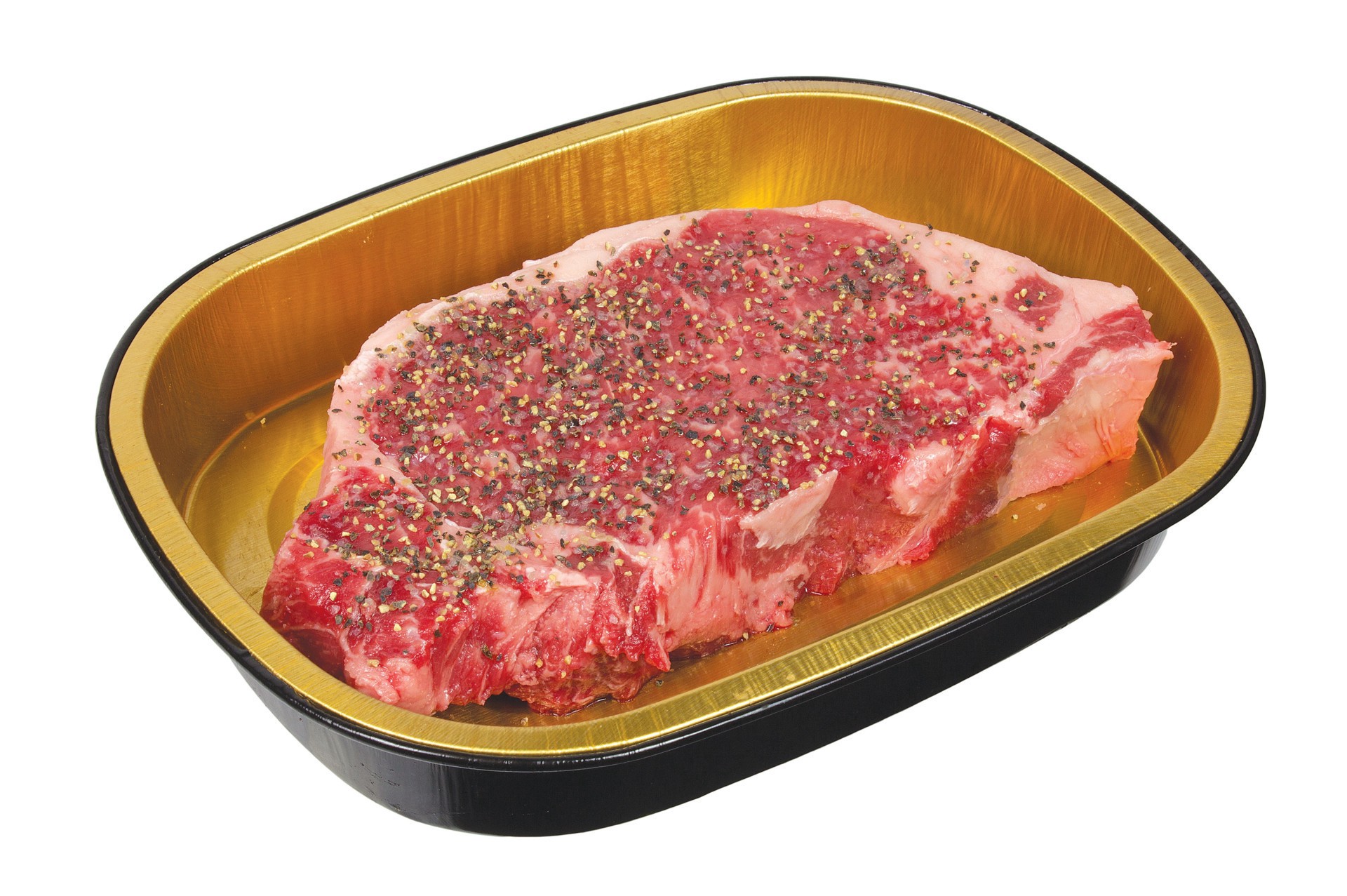 slide 1 of 1, H-E-B Meal Simple Natural USDA Choice Beef New York Strip Steak with Salt and Pepper, per lb