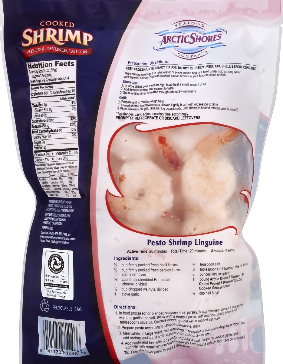 slide 4 of 6, Arctic Shores Cooked Large Shrimp 41/50 Ct, 12 oz