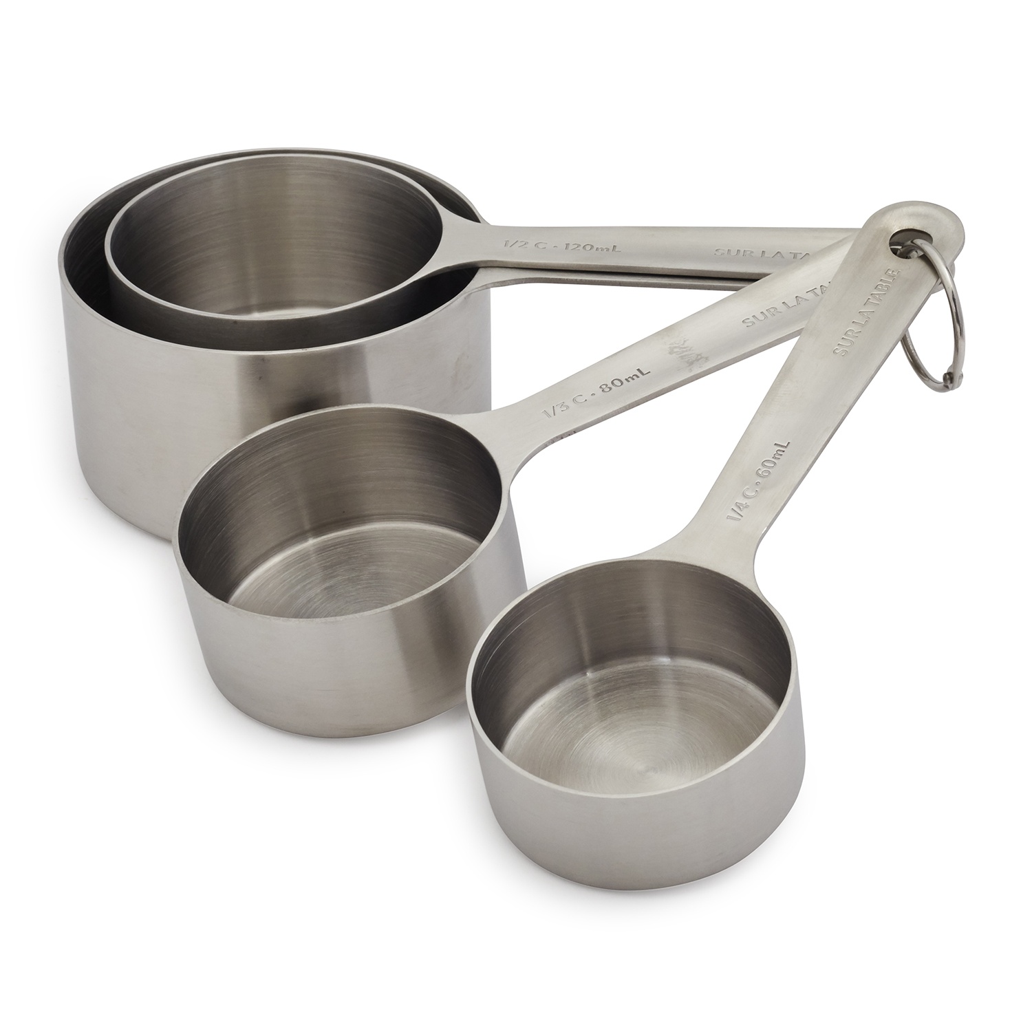 slide 1 of 1, Sur La Table Stainless Steel Measuring Cups, 4 ct