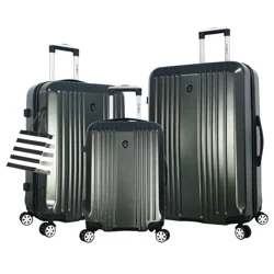 Olympia Mackinac Plus 3 Piece Luggage Set, Gray