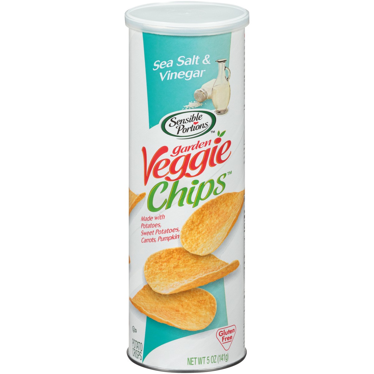 slide 1 of 7, Sensible Portions Garden Veggie Chips Sea Salt & Vinegar Potato Crisps 5 oz. Canister, 5 oz