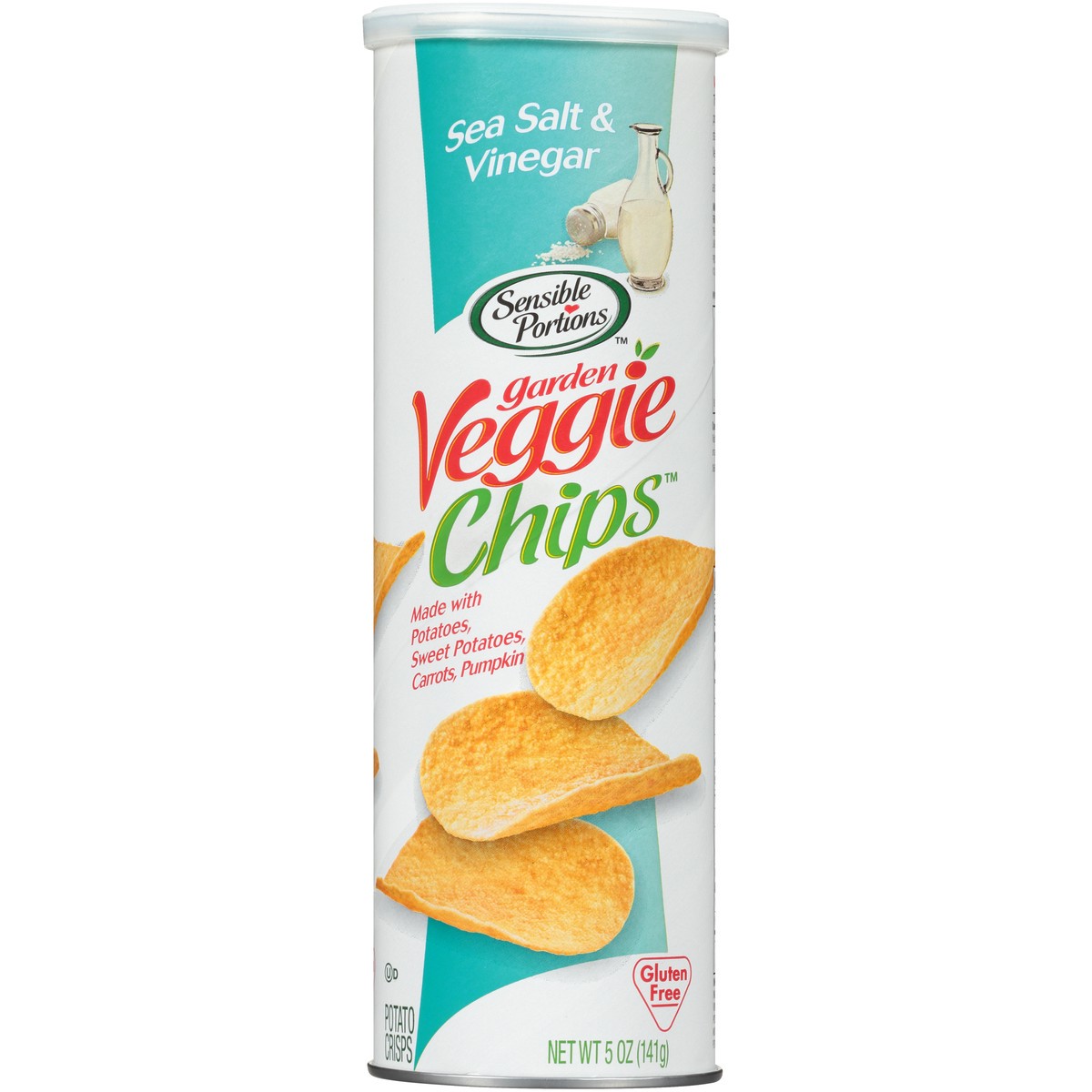 slide 4 of 7, Sensible Portions Garden Veggie Chips Sea Salt & Vinegar Potato Crisps 5 oz. Canister, 5 oz