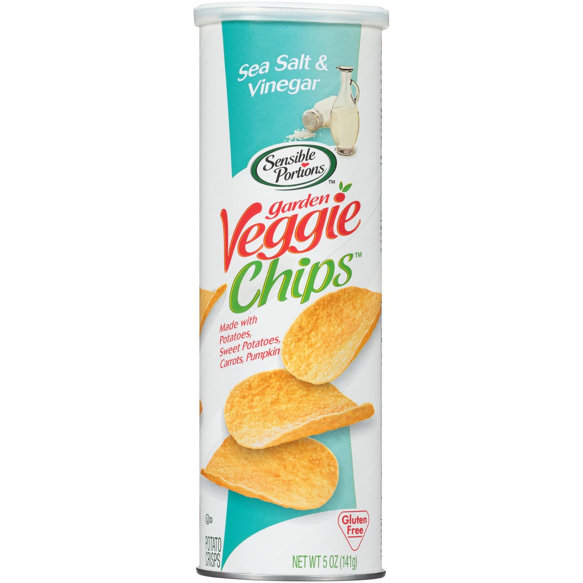 slide 1 of 7, Sensible Portions Garden Veggie Chips Sea Salt & Vinegar Potato Crisps 5 oz. Canister, 5 oz