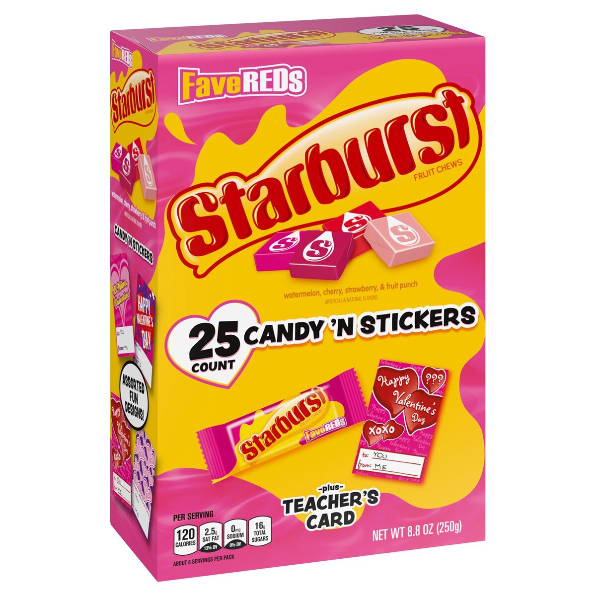 slide 2 of 9, Starburst Valentines Exchange Kit, 25 ct; 8.8 oz