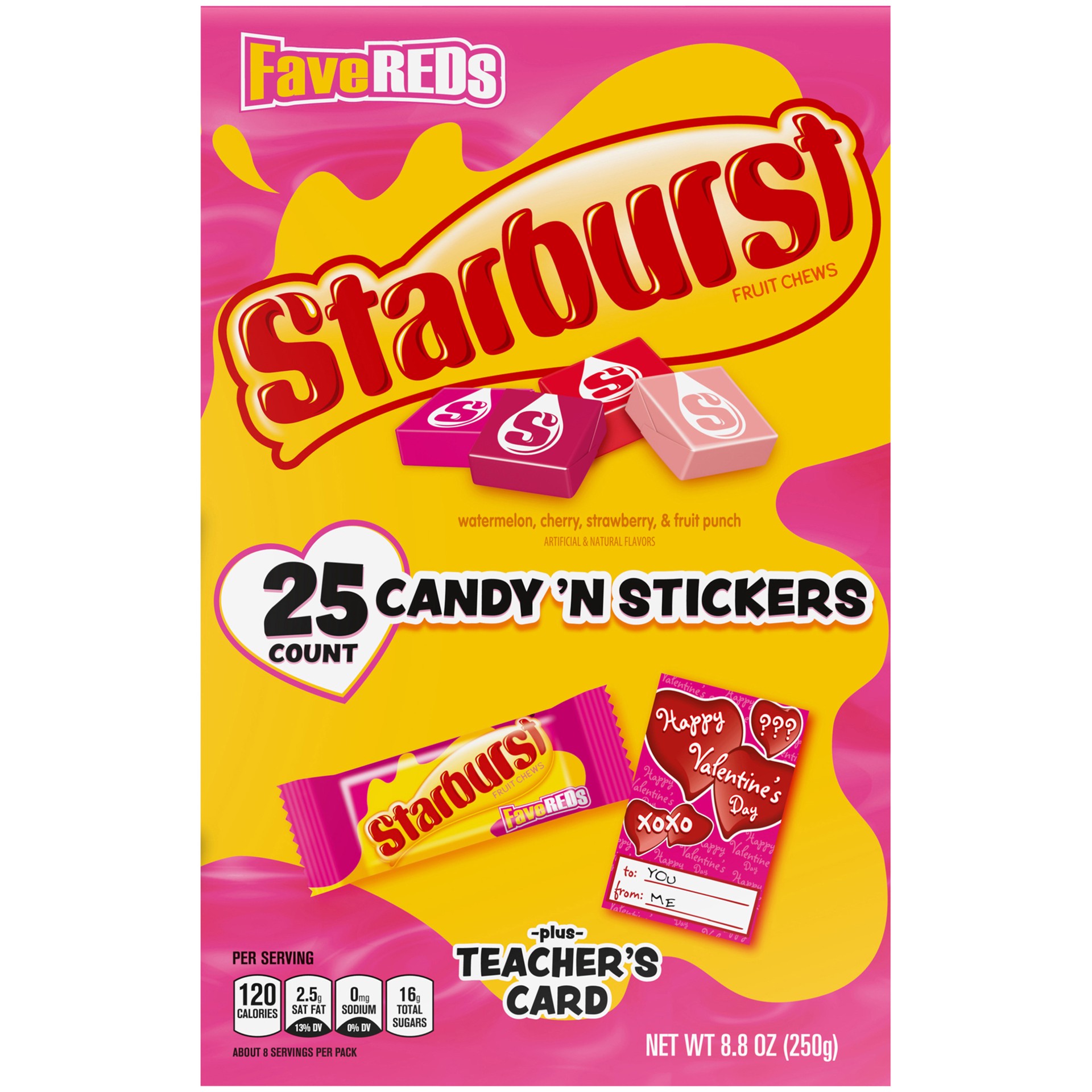 slide 1 of 9, Starburst Valentines Exchange Kit, 25 ct; 8.8 oz