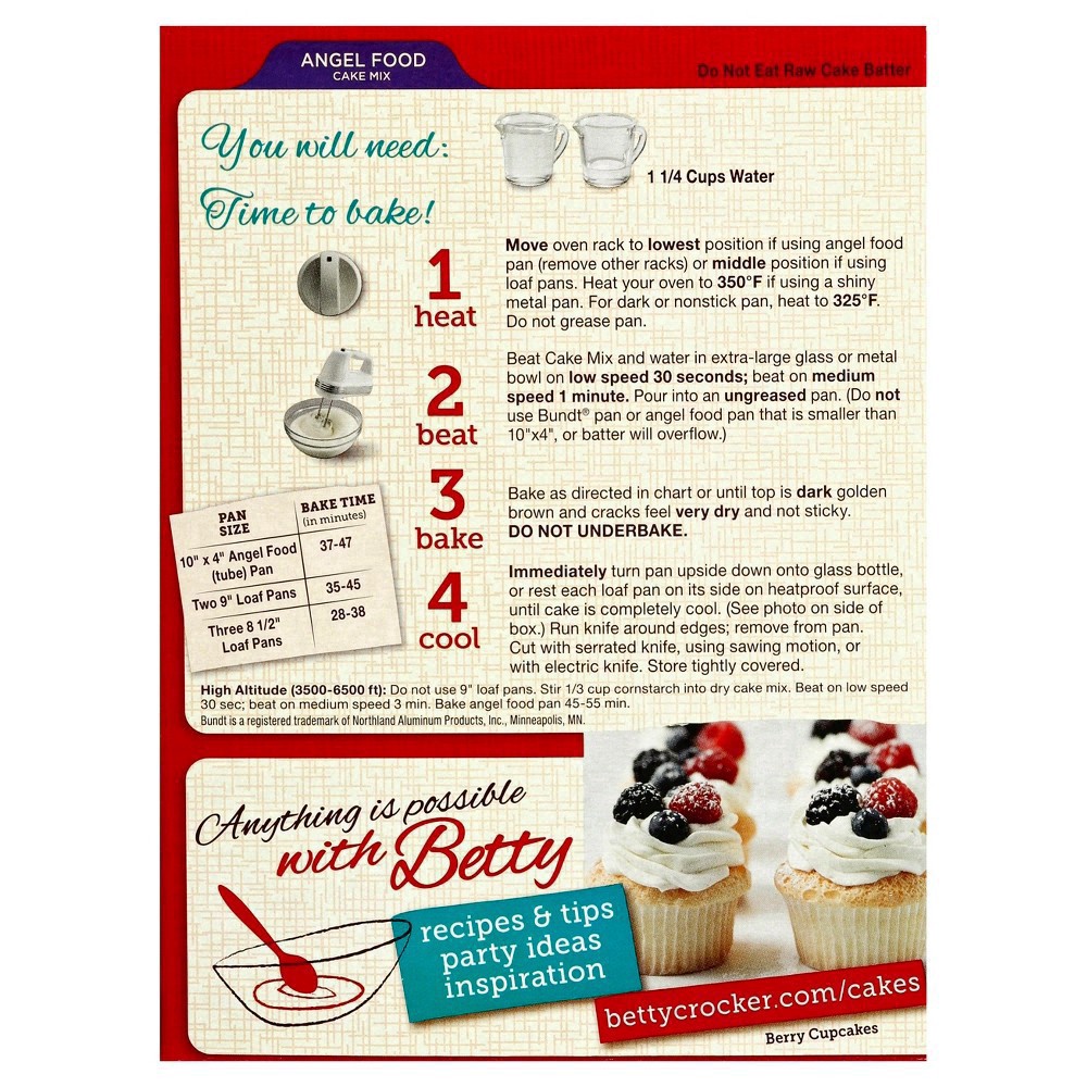 slide 125 of 148, Betty Crocker Ready to Bake Angel Food Cake Mix, 16 oz., 1 lb