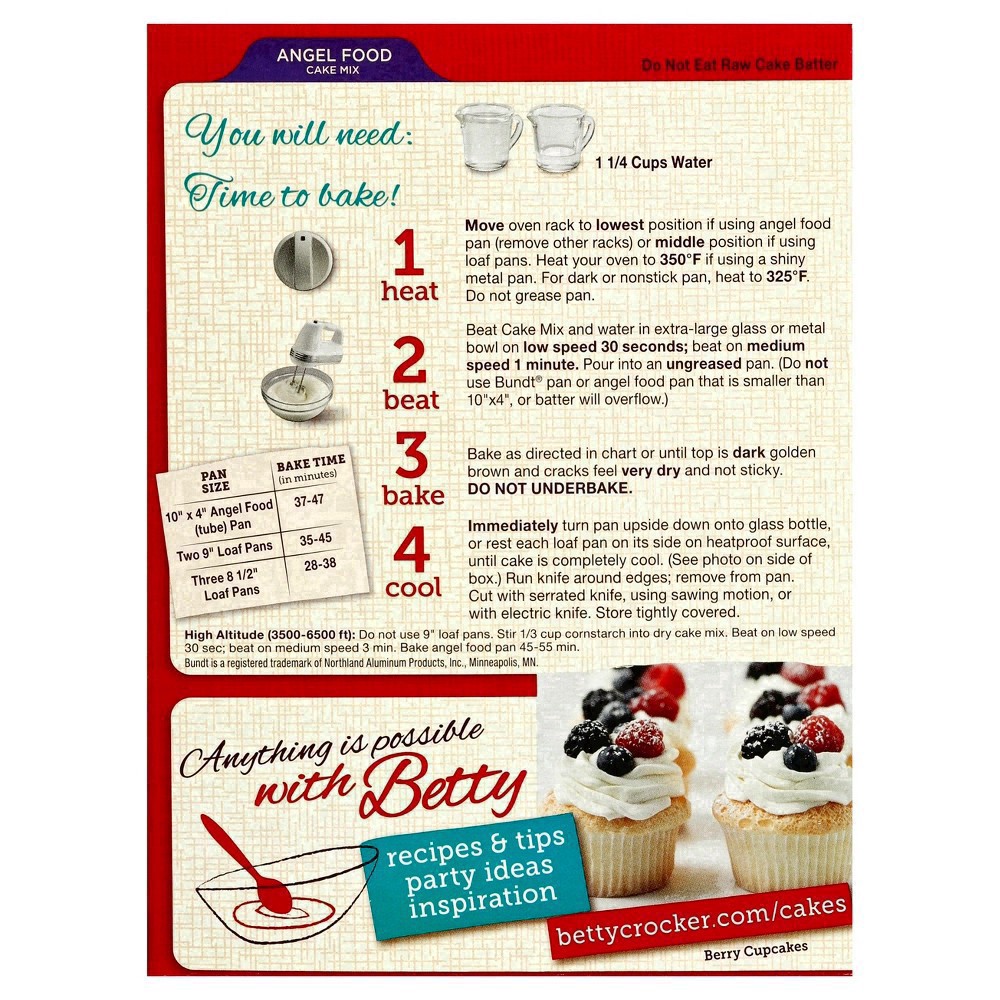 slide 90 of 148, Betty Crocker Ready to Bake Angel Food Cake Mix, 16 oz., 1 lb